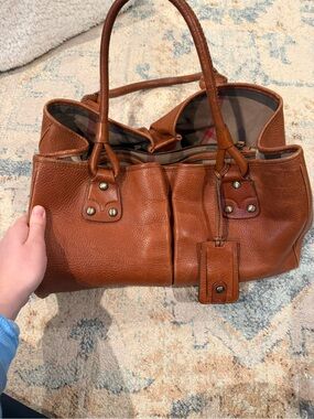 Burberry Tan Brown Leather Shoulder Bag